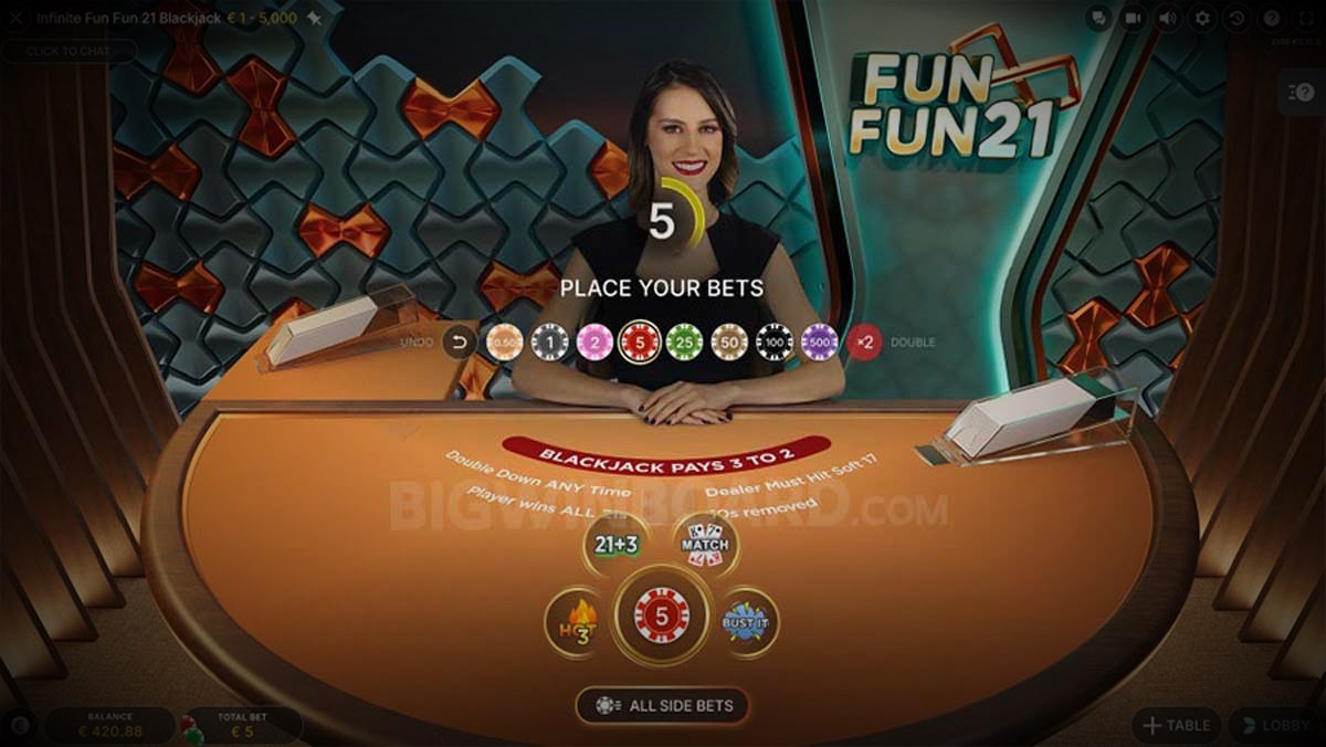 Infinite Fun Fun 21 Blackjack machine game